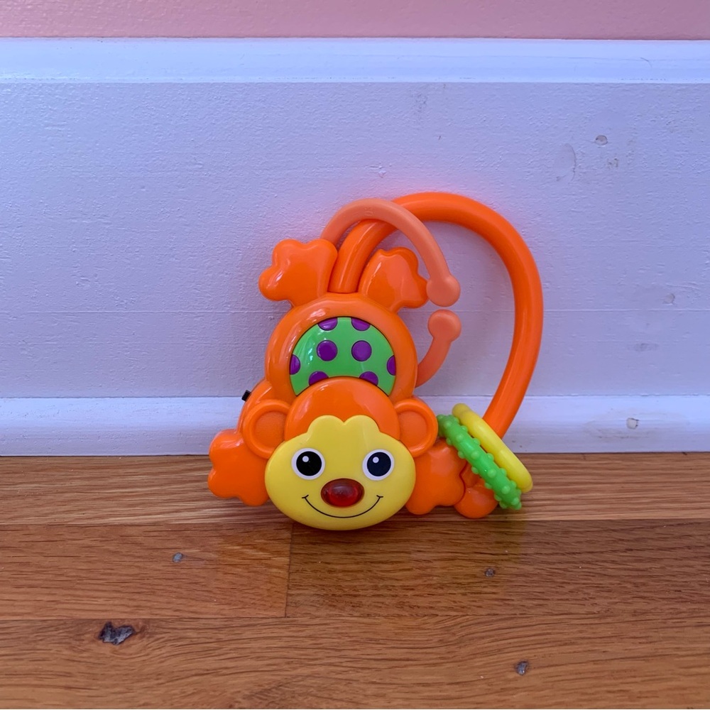 Musical Lullaby Monkey Toy Colorful, Textures, Mirror, Rings